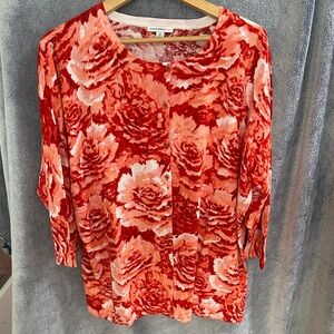Isaac Mizrahi Floral Crew Neck Sweater